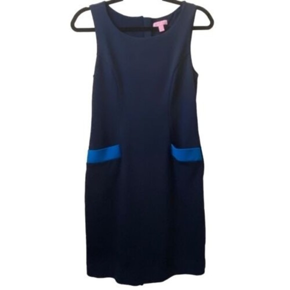 Lilly Pulitzer Dresses & Skirts - 👗 Lilly‎ Pulitzer Allaine Shift Dress | Size S | Navy Blue Knit Sheath Dress 👗
